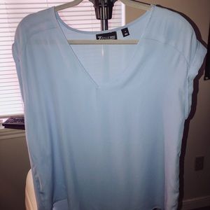 Blue V-Neck Blouse